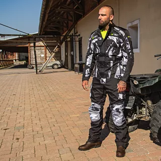 Moška moto bunda W-TEC Troopa - Črna camo