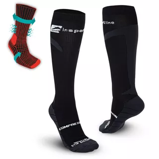 Kompresijske nogavice inSPORTline Compleano AG+ - črna