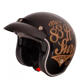Moto čelada W-TEC Café Racer - Big Star - 3Ways Surf Bronze
