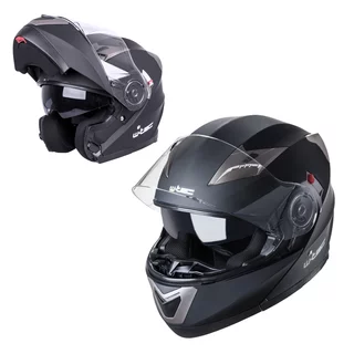 Preklopna moto čelada W-TEC Pezzon - belo-bronasta - mat črno-bronasta