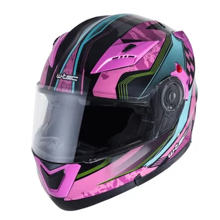 Preklopna moto čelada W-TEC Pezzon Magenta - roza-črna