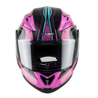 Moto čelada W-TEC YM-925 Magenta - roza-črna