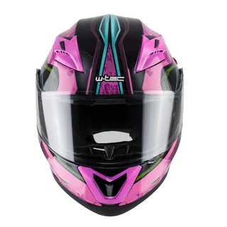 Preklopna moto čelada W-TEC Pezzon Magenta - roza-črna