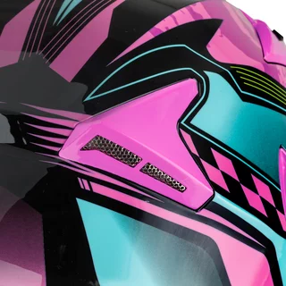 Preklopna moto čelada W-TEC Pezzon Magenta - roza-črna
