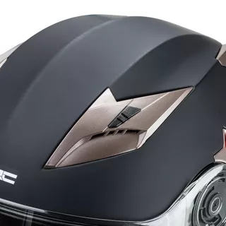 Preklopna moto čelada W-TEC Pezzon - belo-bronasta