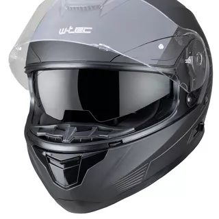 Moto čelada W-TEC Yorkroad Solid - Black Grey Matt
