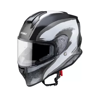 Moto čelada W-TEC Integra Graphic - Black-Green