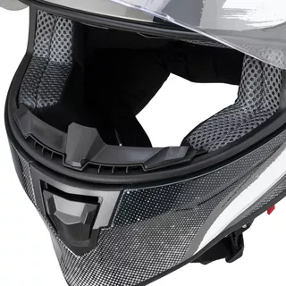 Moto čelada W-TEC Integra Graphic - Black-Green