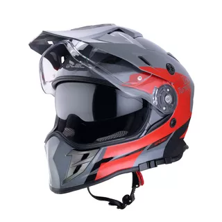 Moto čelada W-TEC V331 PR Graphic - Shady Grey