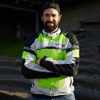 Moška poletna moto jakna W-TEC Saigair - Fluo Rumena-Siva