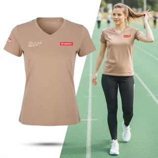 Ženska majica z kratkimi rokavi inSPORTline Signature - mocca
