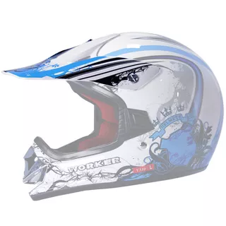 Replacement Visor for WORKER V310 Junior Helmet - bela-modra - bela-modra