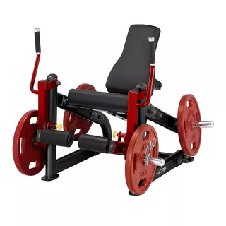 Leg Extension Machine Steelflex PlateLoad Line PLLE - siva - črna-rdeča