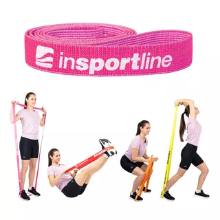 Elastičen trak inSPORTline Rand Light 208x3,3 cm / 5 kg - roza