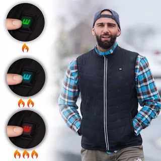 Moški ogrevan brezrokavnik W-TEC HEATstem - črna