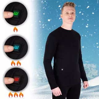 Moška ogrevana majica W-TEC Insulong - črna