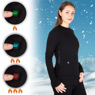 Ženska ogrevana majica W-TEC Insulong Lady - črna