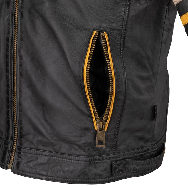 Moška usnjena moto jakna W-TEC Traction - črna