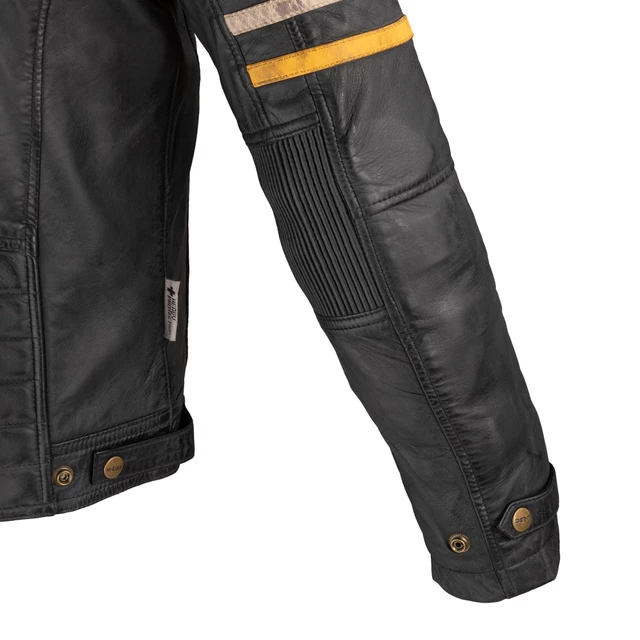 Moška usnjena moto jakna W-TEC Traction - črna