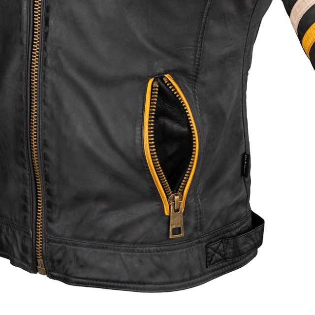 Ženska usnjena moto jakna W-TEC Traction Lady - črna