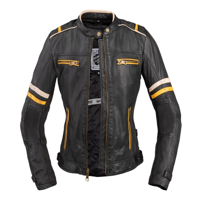 Ženska usnjena moto jakna W-TEC Traction Lady - črna