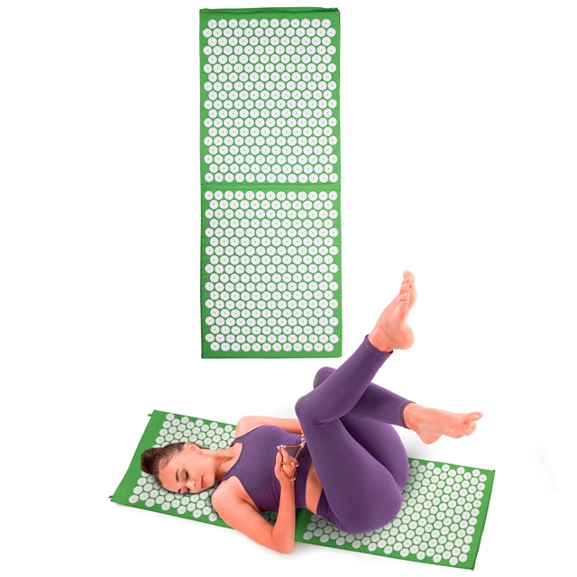 Akupresurna podloga inSPORTline AKU-1000 125 x 50 cm - roza - zelena