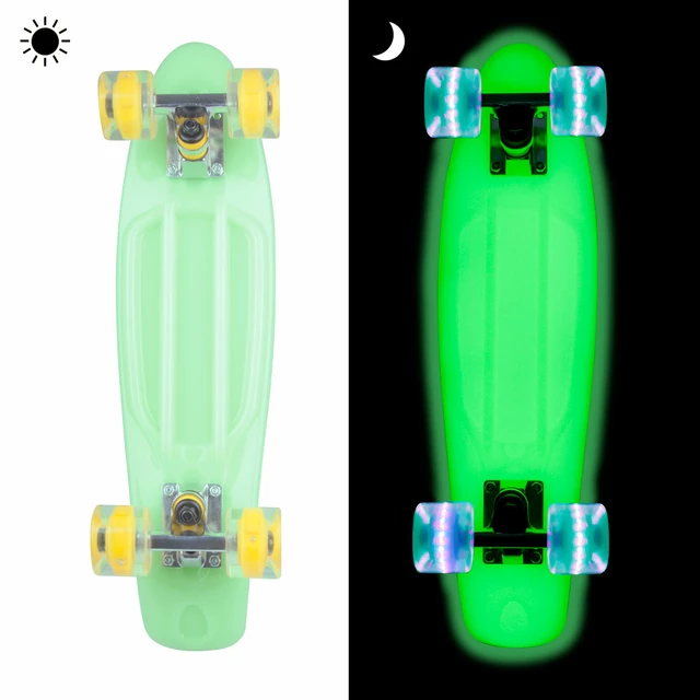 Svetleči pennyboard WORKER Lumy 22" - roza - zelena