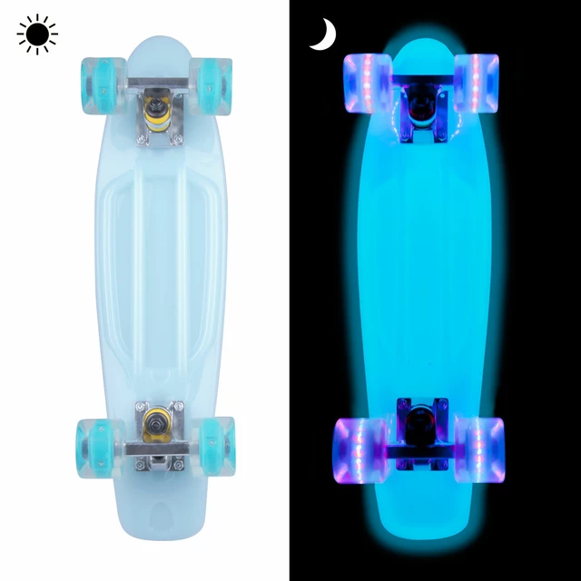 Svetleči pennyboard WORKER Lumy 22" - roza - modra