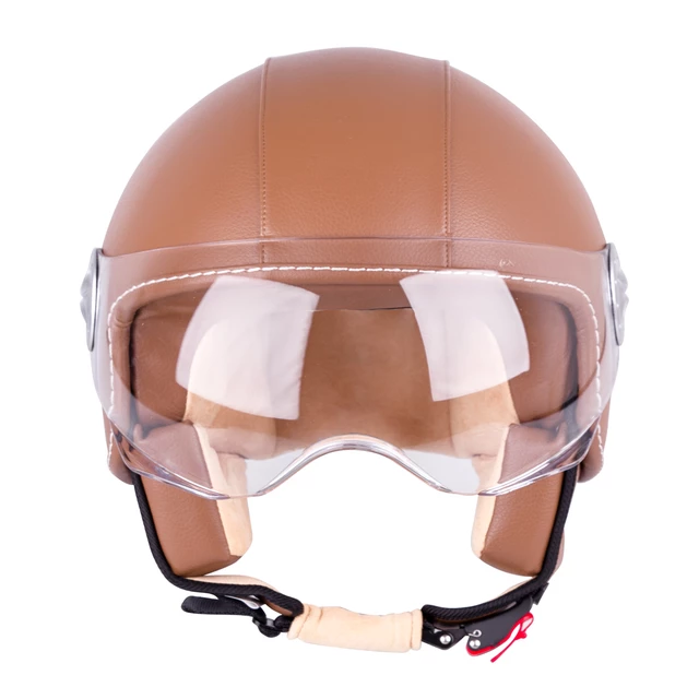 Moto čelada za skuter W-TEC FS-701B Leather Brown - rjava