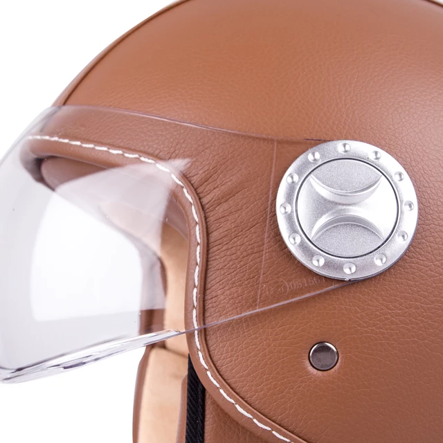 Moto čelada za skuter W-TEC FS-701B Leather Brown - rjava