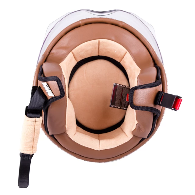Moto čelada za skuter W-TEC FS-701B Leather Brown - rjava