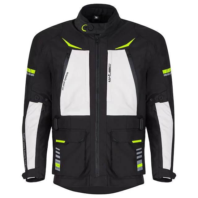 Moto jakna W-TEC Warao - črna-fluo