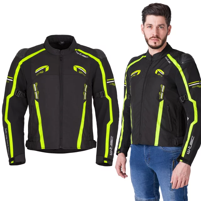 Moto jakna W-TEC Tonkawo - črna-fluo