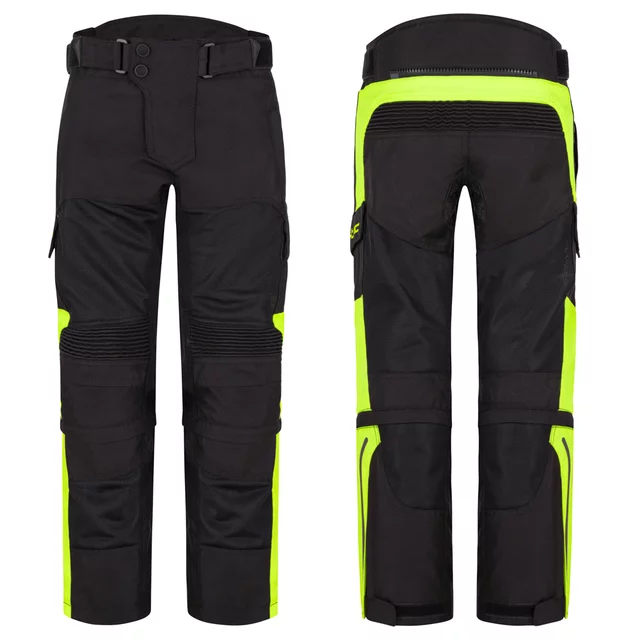 Otroške moto hlače W-TEC Pinapoco - črna-fluo - črna-fluo