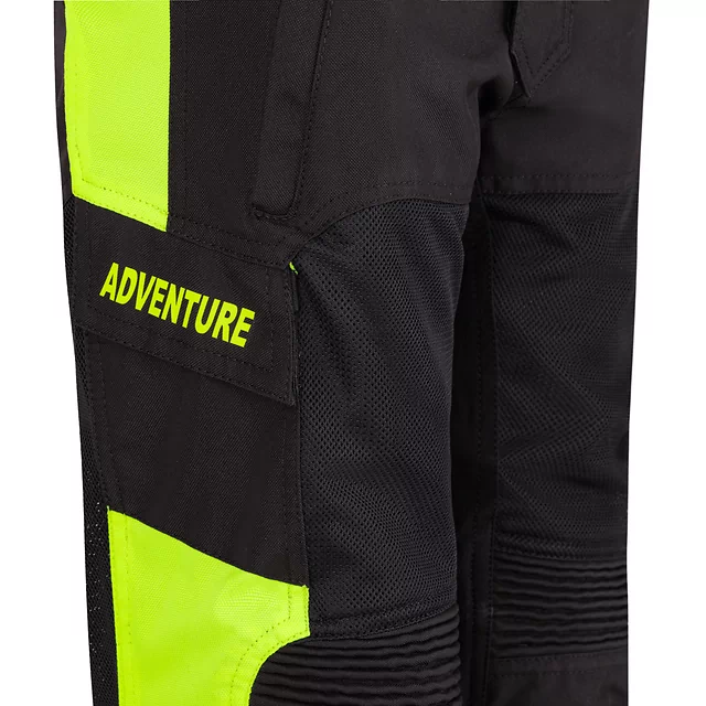 Otroške moto hlače W-TEC Pinapoco - črna-fluo