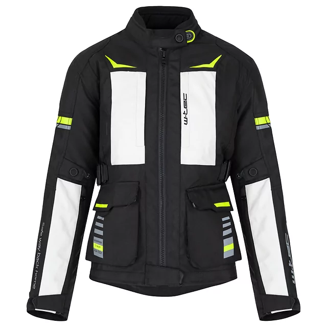 Ženska moto jakna W-TEC Warao Lady - črna-fluo