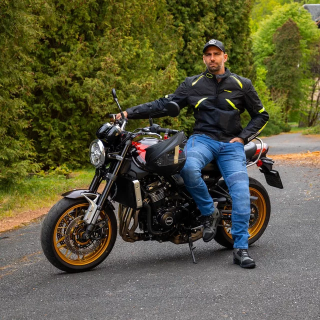 Moške motoristične kavbojke W-TEC Arikaro - črna