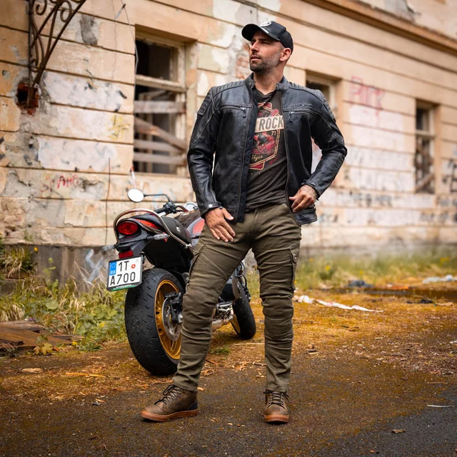 Moto hlače W-TEC Nuksan - črna