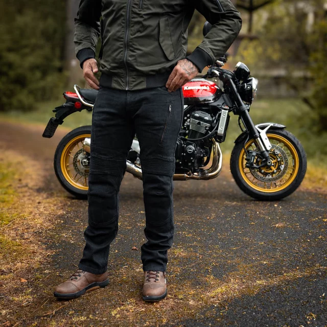 Moške motoristične kavbojke W-TEC Arikaro - črna