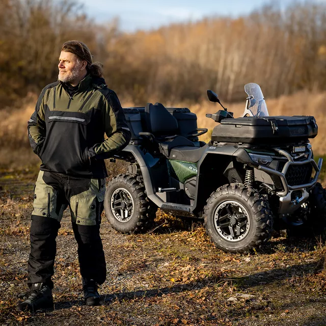 Moška softshell moto jakna W-TEC Annorack - khaki-černá