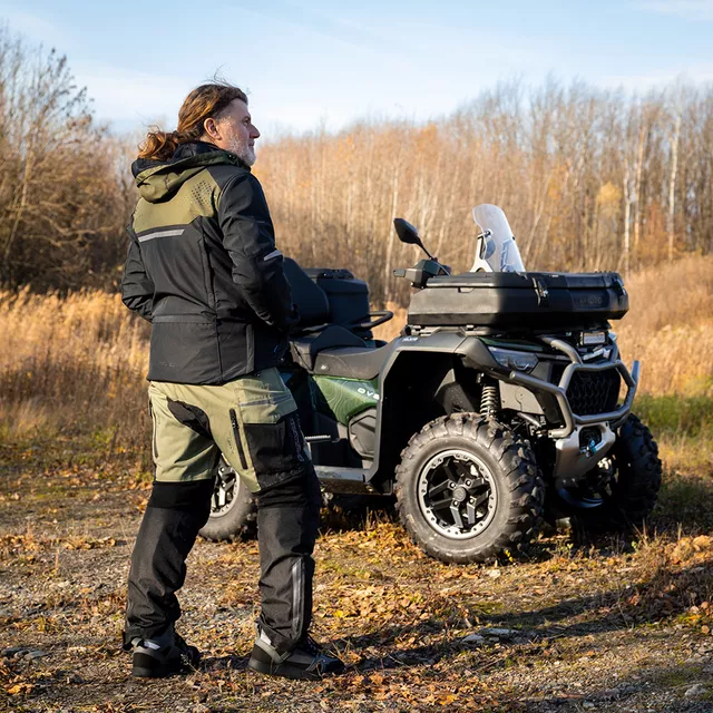 Moška softshell moto jakna W-TEC Annorack - khaki-černá