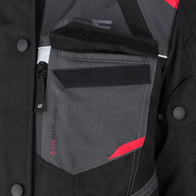 Ženska motoristična jakna W-TEC Radana - černo-šedo-červená