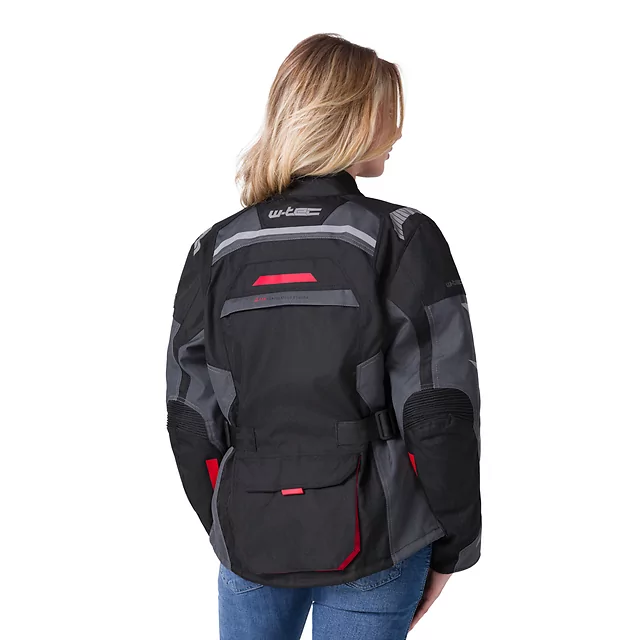 Ženska motoristična jakna W-TEC Radana - černo-šedo-červená