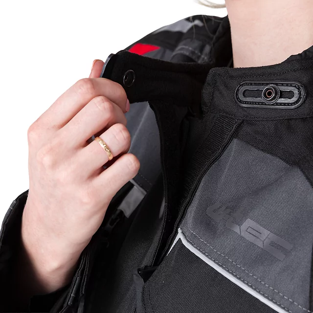 Ženska motoristična jakna W-TEC Radana - černo-šedo-červená