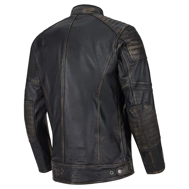 Usnjena moto jakna W-TEC Mungelli EVO - vintage černo-hnědá