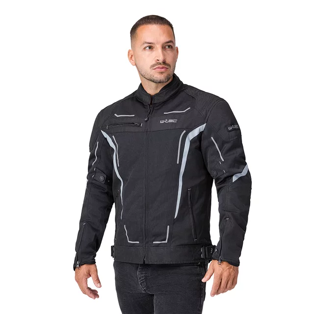 Poletna moška moto jakna W-TEC Mirelio - črna-fluo
