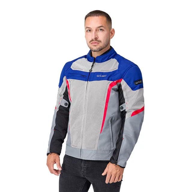 Poletna moška moto jakna W-TEC Mirelio - črna-fluo