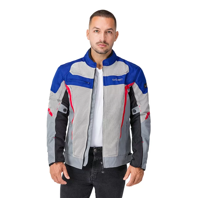 Poletna moška moto jakna W-TEC Mirelio - črna-fluo