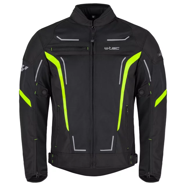 Poletna moška moto jakna W-TEC Mirelio - črna-fluo