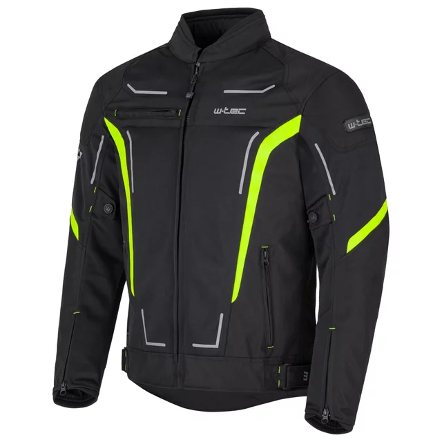 Poletna moška moto jakna W-TEC Mirelio - črna-fluo